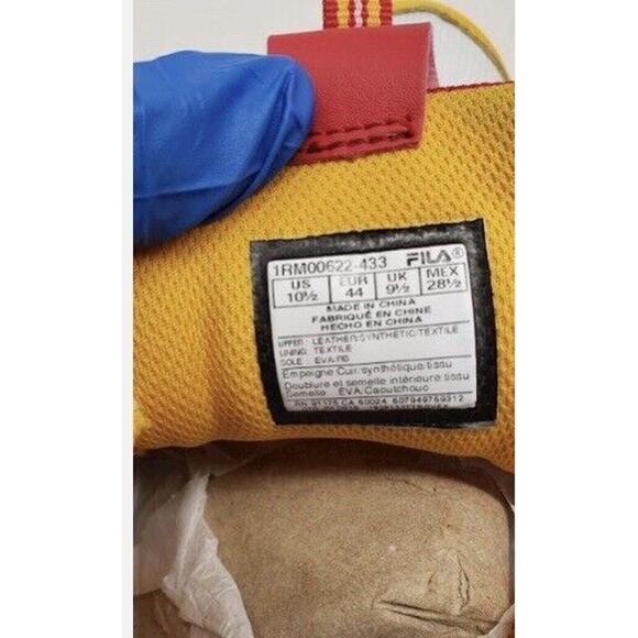 FILA RAY TRACER men\'s Athletic Shoes Red Yellow 10.5 EUC